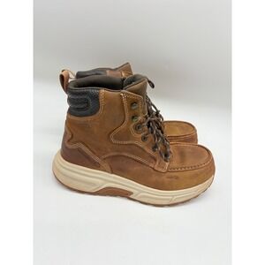 Wolverine Mens 8.5M Brown Leather Moc Toe Lace Up 4 Inch Work Boots waterproof